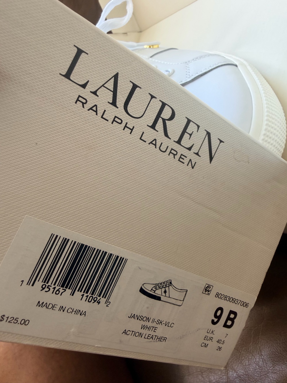Ralph Lauren White Low-Top Lace-Up Sneakers - Picture 7 of 7